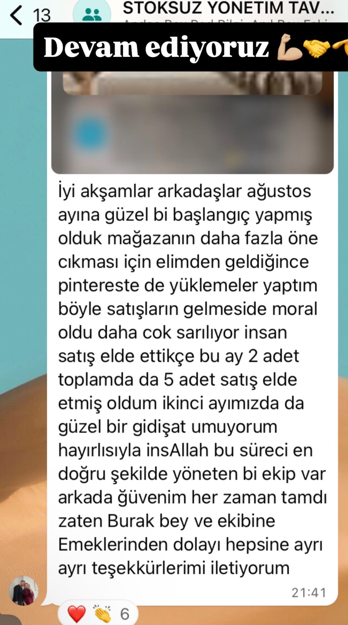 Etsy topluluk grubu referans mesajı