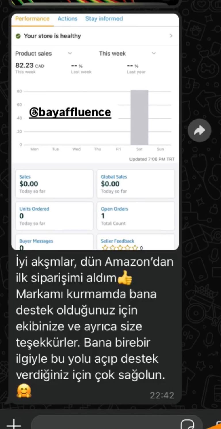 İlk siparişini alan müşteri teşekkür mesajı